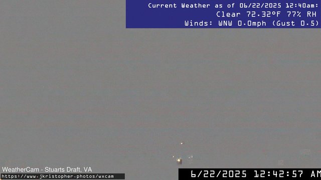 time-lapse frame, Stuarts Draft, VA webcam