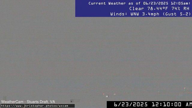 time-lapse frame, Stuarts Draft, VA webcam