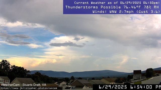 time-lapse frame, Stuarts Draft, VA webcam