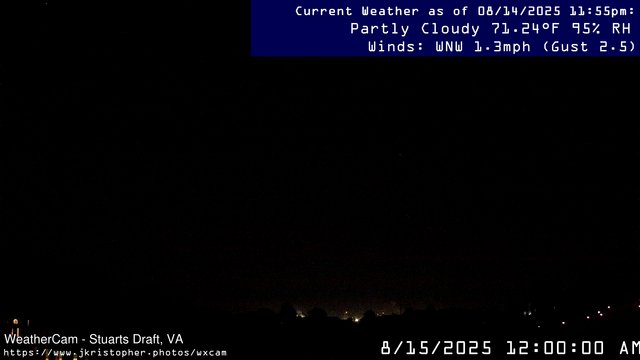 time-lapse frame, Stuarts Draft, VA webcam