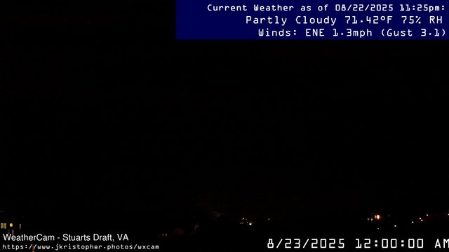 time-lapse frame, Stuarts Draft, VA webcam