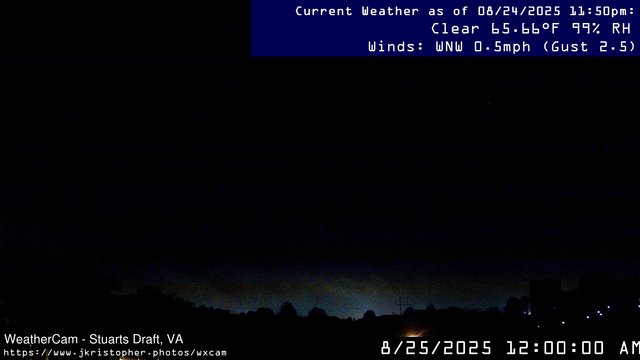 time-lapse frame, Stuarts Draft, VA webcam