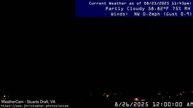 time-lapse frame, Stuarts Draft, VA webcam
