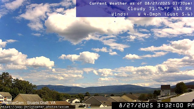 time-lapse frame, Stuarts Draft, VA webcam