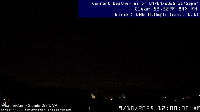 time-lapse frame, Stuarts Draft, VA webcam