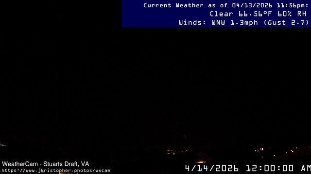 time-lapse frame, Stuarts Draft, VA webcam