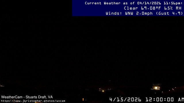 time-lapse frame, Stuarts Draft, VA webcam