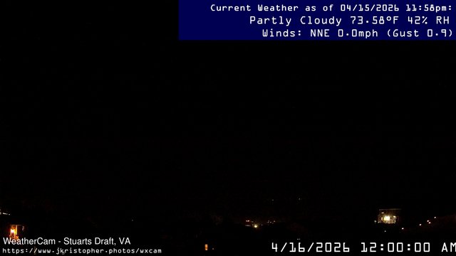 time-lapse frame, Stuarts Draft, VA webcam