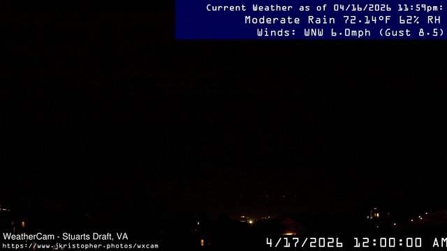 time-lapse frame, Stuarts Draft, VA webcam