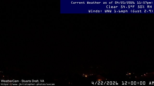 time-lapse frame, Stuarts Draft, VA webcam