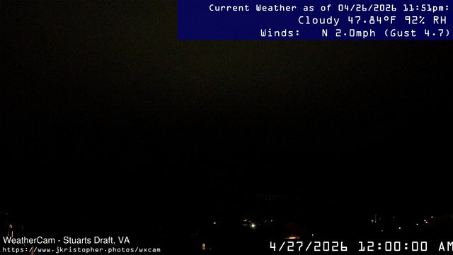 time-lapse frame, Stuarts Draft, VA webcam