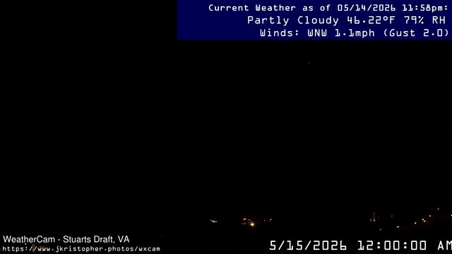 time-lapse frame, Stuarts Draft, VA webcam