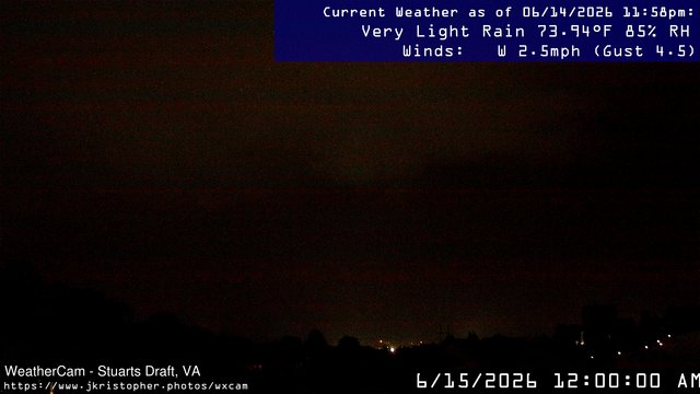 time-lapse frame, Stuarts Draft, VA webcam