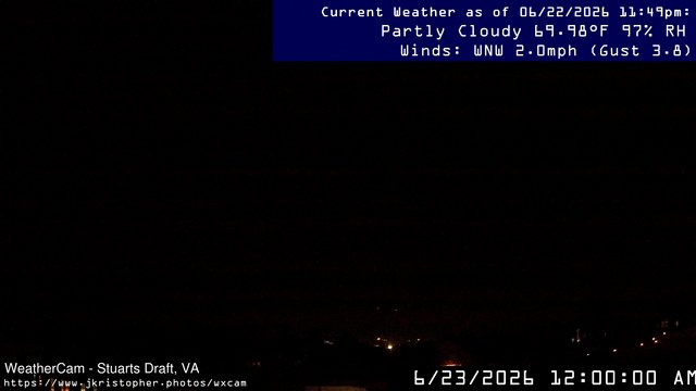 time-lapse frame, Stuarts Draft, VA webcam