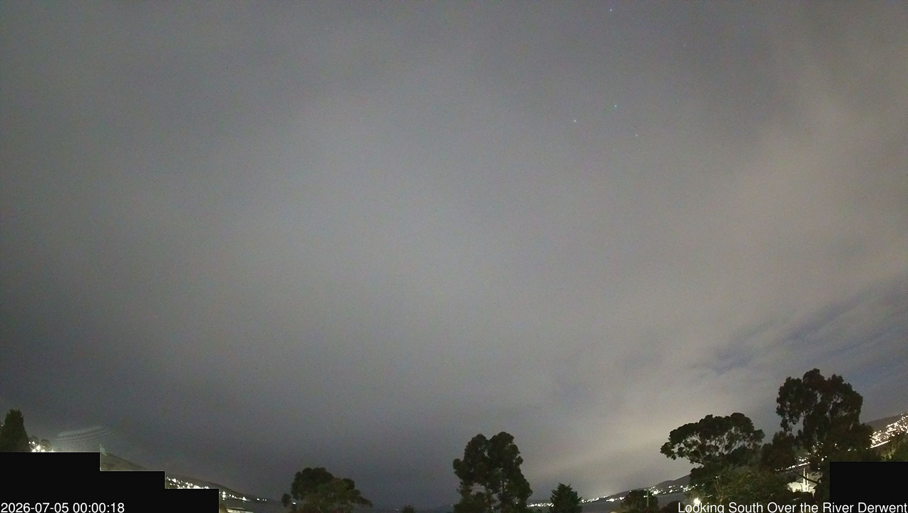 time-lapse frame, Aurora Cam Tasmania webcam