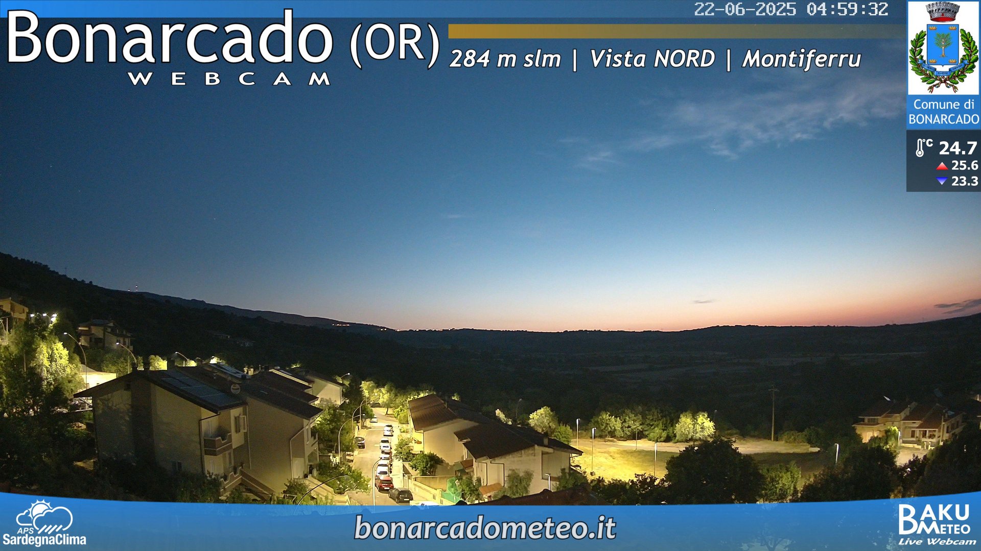 time-lapse frame, Bonarcado NORD webcam