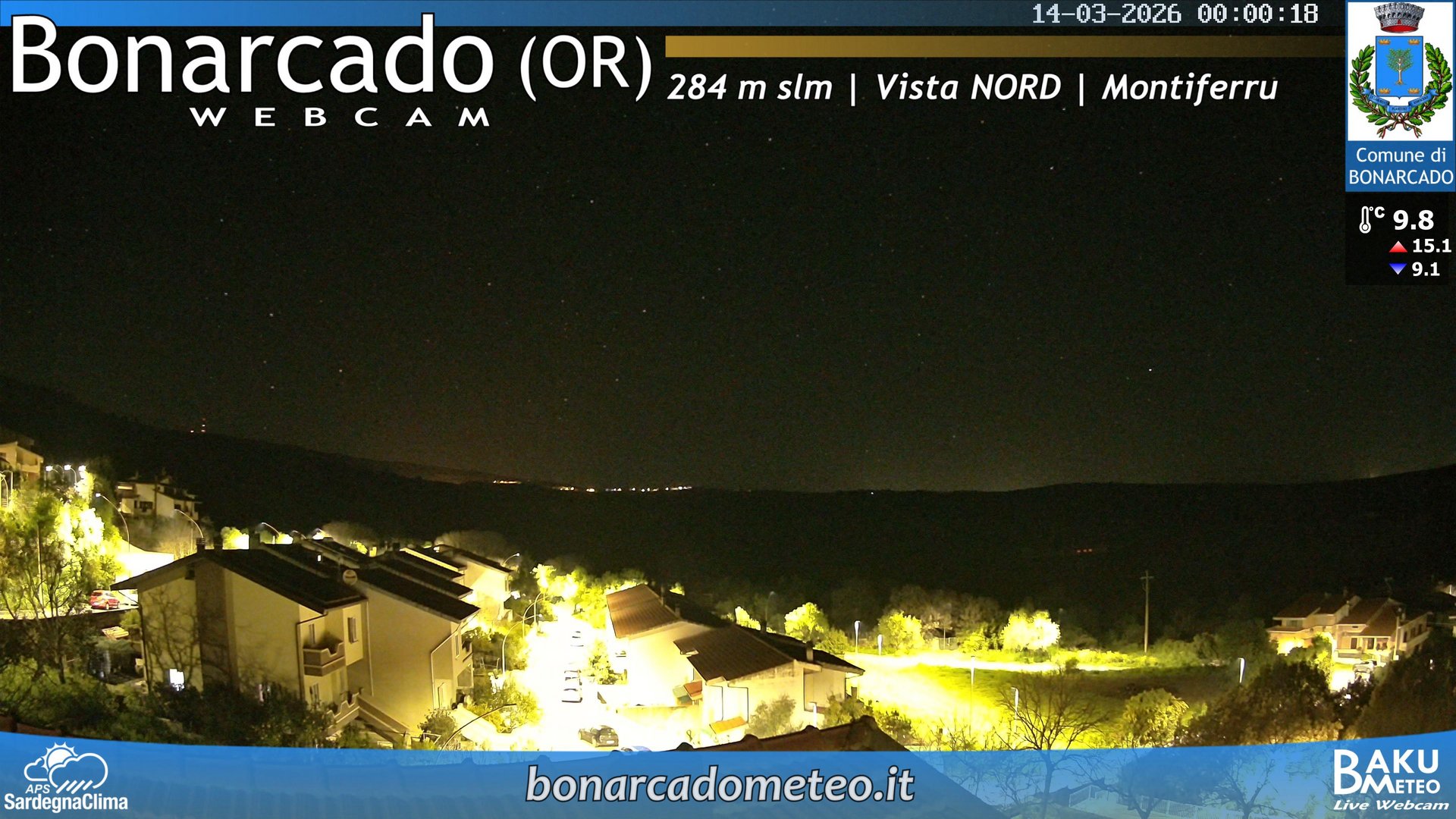 time-lapse frame, Bonarcado NORD webcam