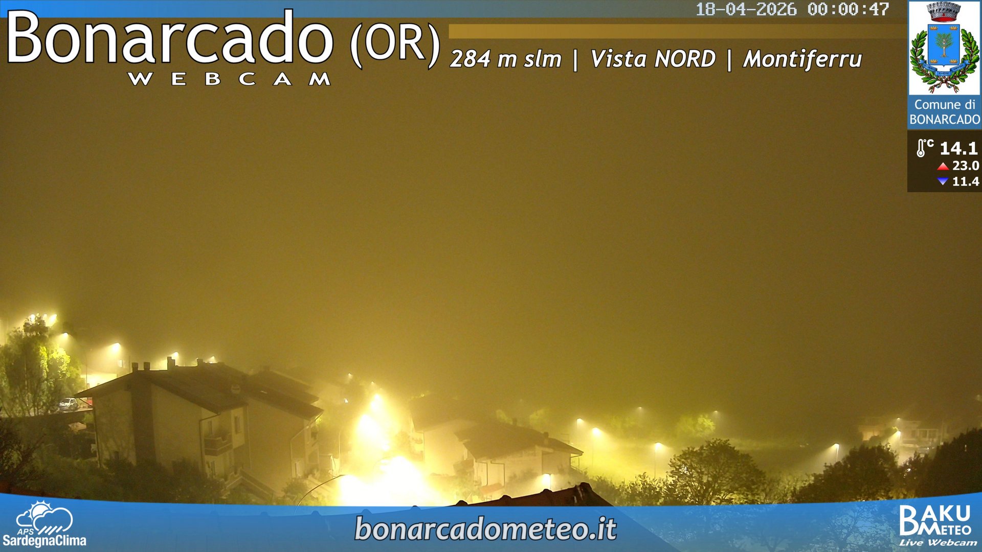 time-lapse frame, Bonarcado NORD webcam