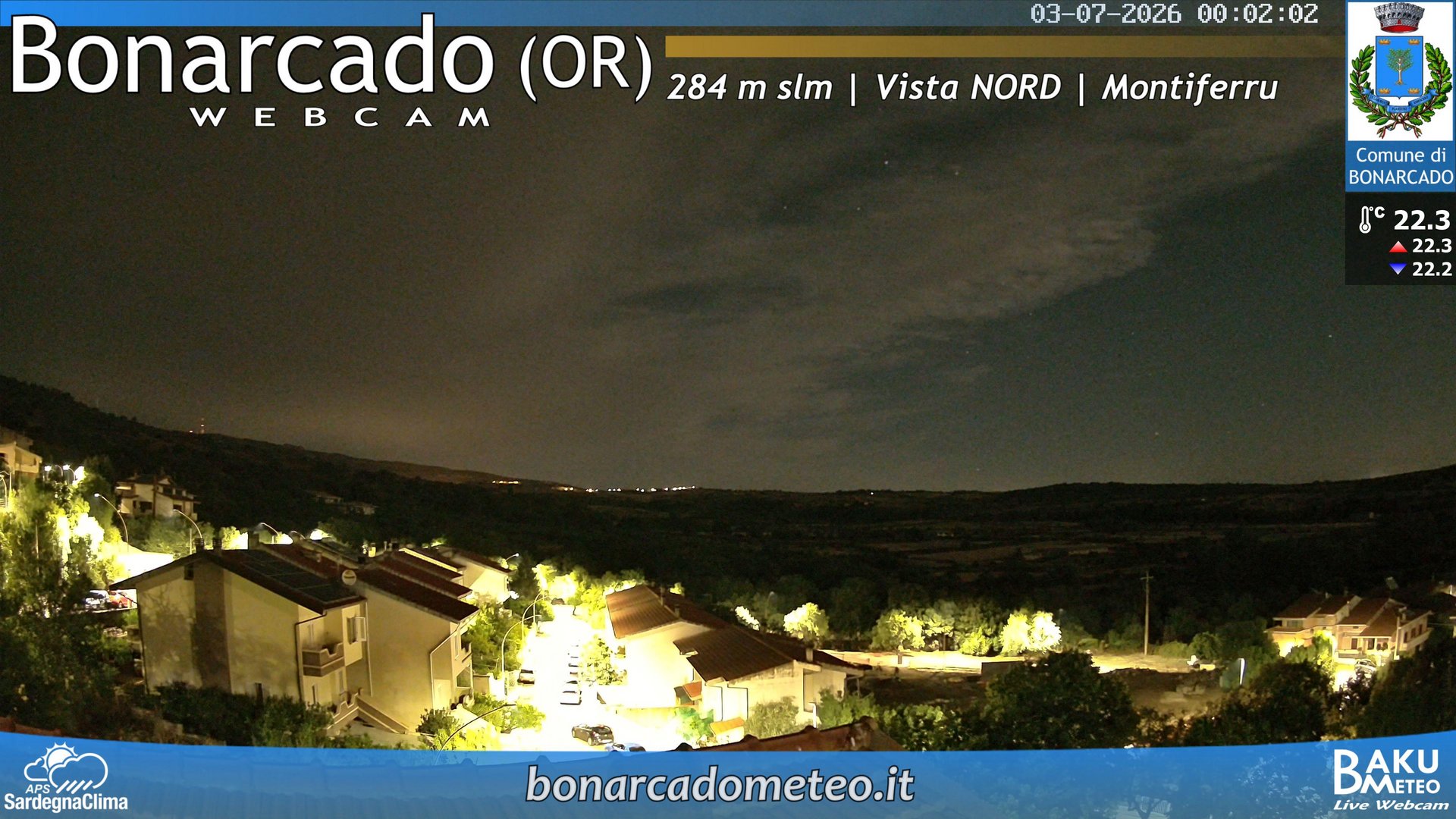 time-lapse frame, Bonarcado NORD webcam