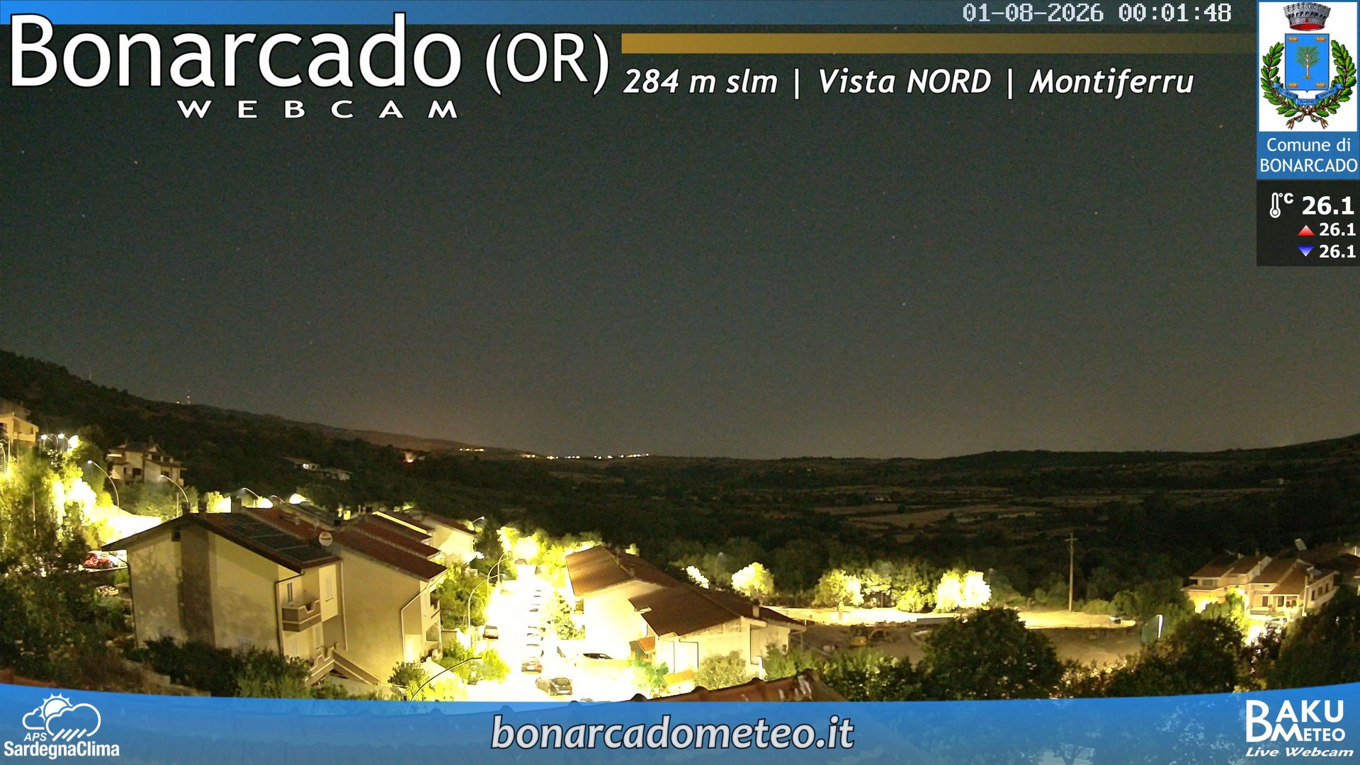 time-lapse frame, Bonarcado NORD webcam