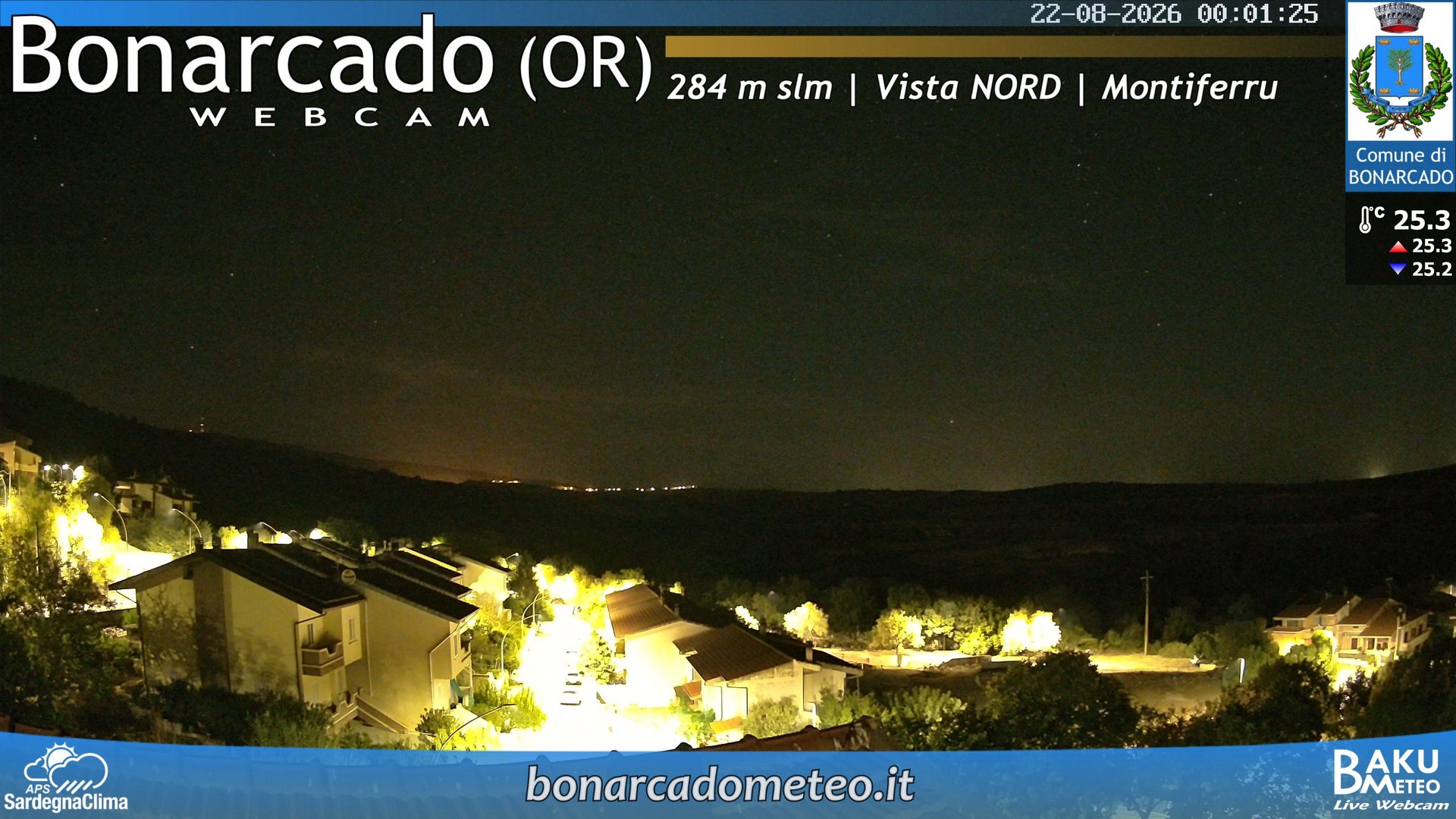 time-lapse frame, Bonarcado NORD webcam