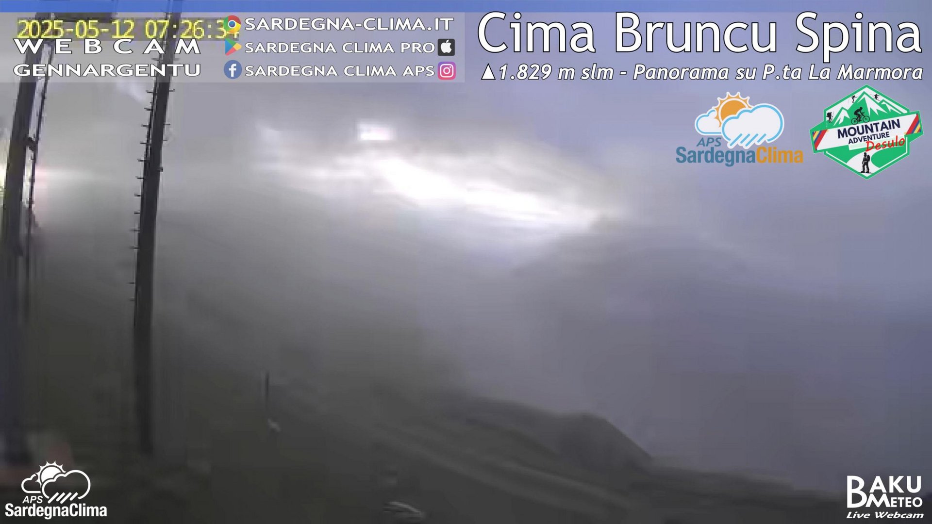 time-lapse frame, Cima Bruncu webcam