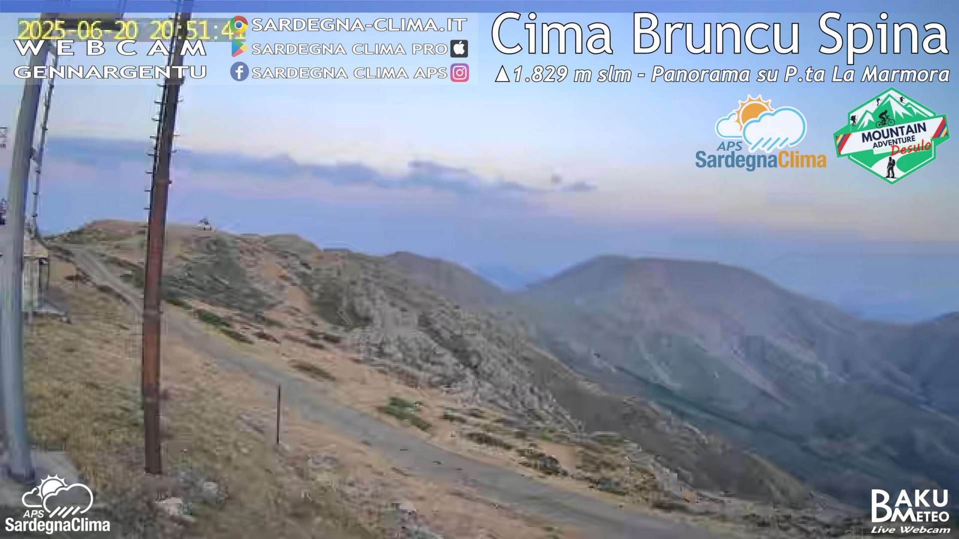 time-lapse frame, Cima Bruncu webcam