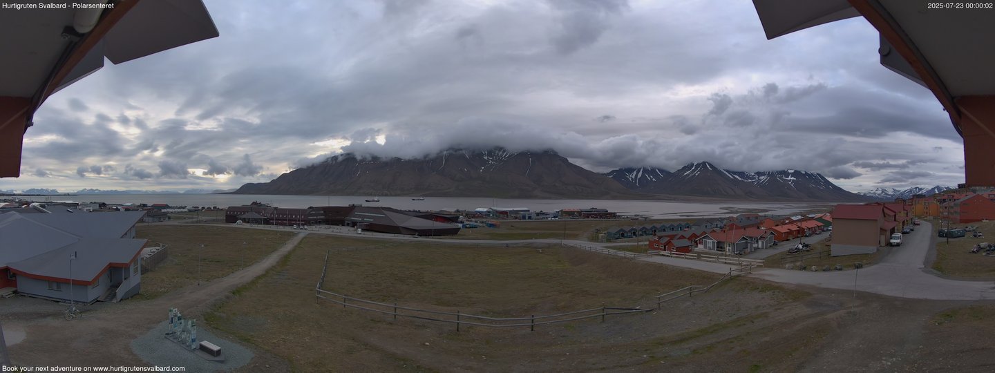 time-lapse frame, Hurtigruten Svalbard - Hiorthfjellet webcam