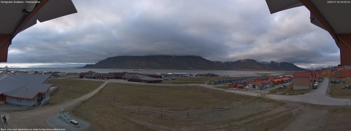 time-lapse frame, Hurtigruten Svalbard - Hiorthfjellet webcam