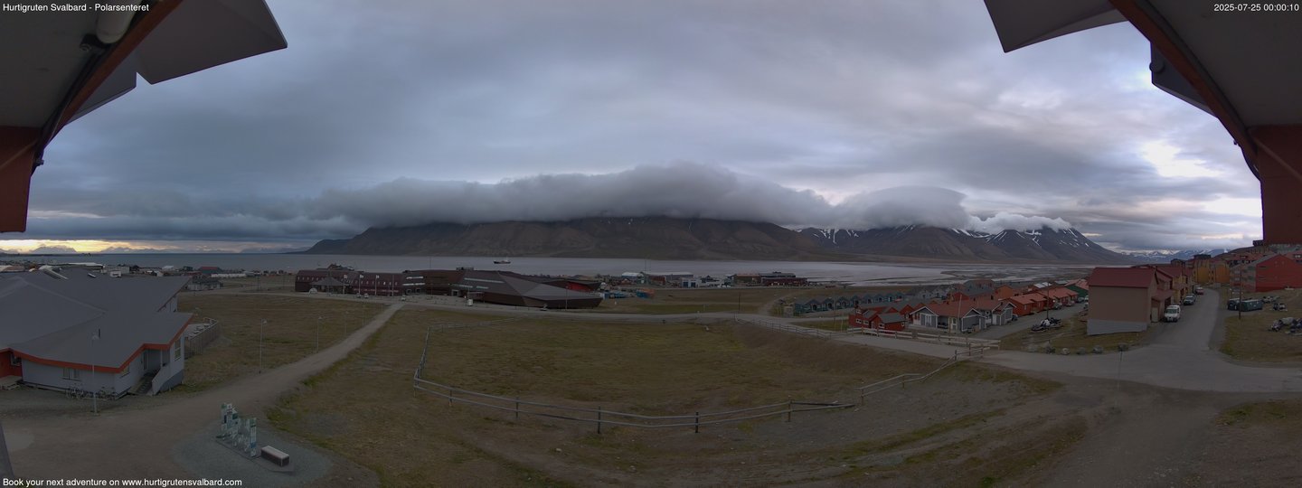 time-lapse frame, Hurtigruten Svalbard - Hiorthfjellet webcam