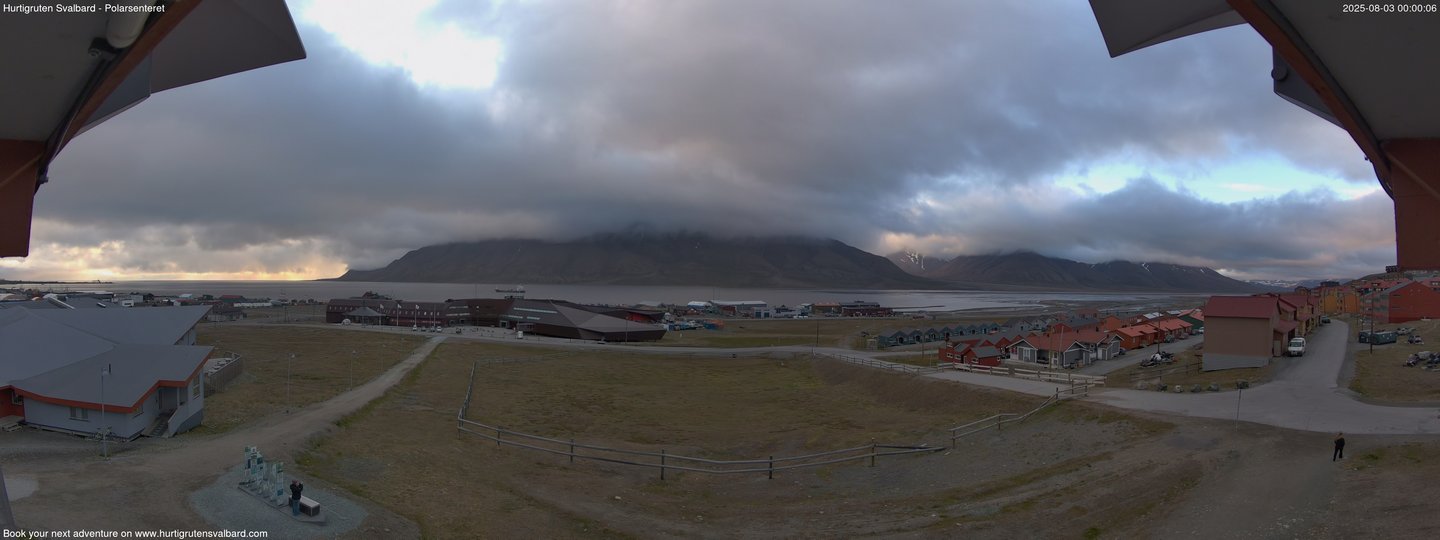 time-lapse frame, Hurtigruten Svalbard - Hiorthfjellet webcam