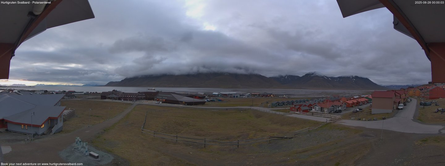 time-lapse frame, Hurtigruten Svalbard - Hiorthfjellet webcam