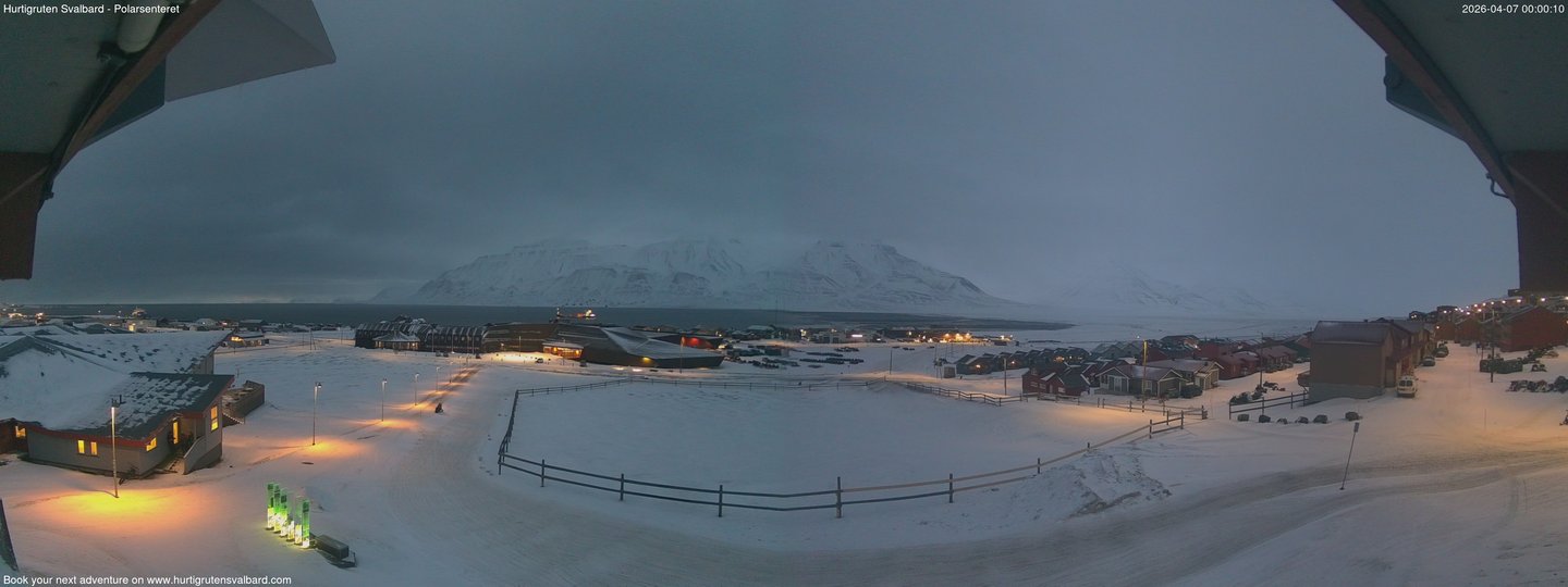time-lapse frame, Hurtigruten Svalbard - Hiorthfjellet webcam