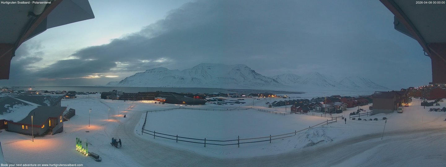 time-lapse frame, Hurtigruten Svalbard - Hiorthfjellet webcam