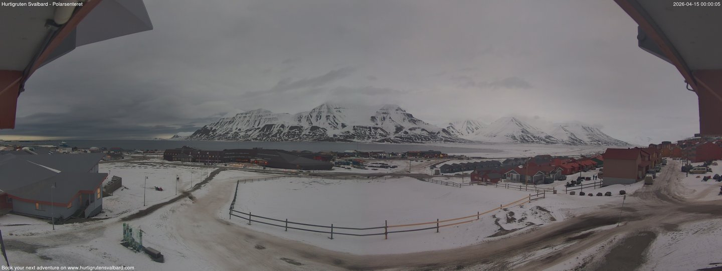 time-lapse frame, Hurtigruten Svalbard - Hiorthfjellet webcam