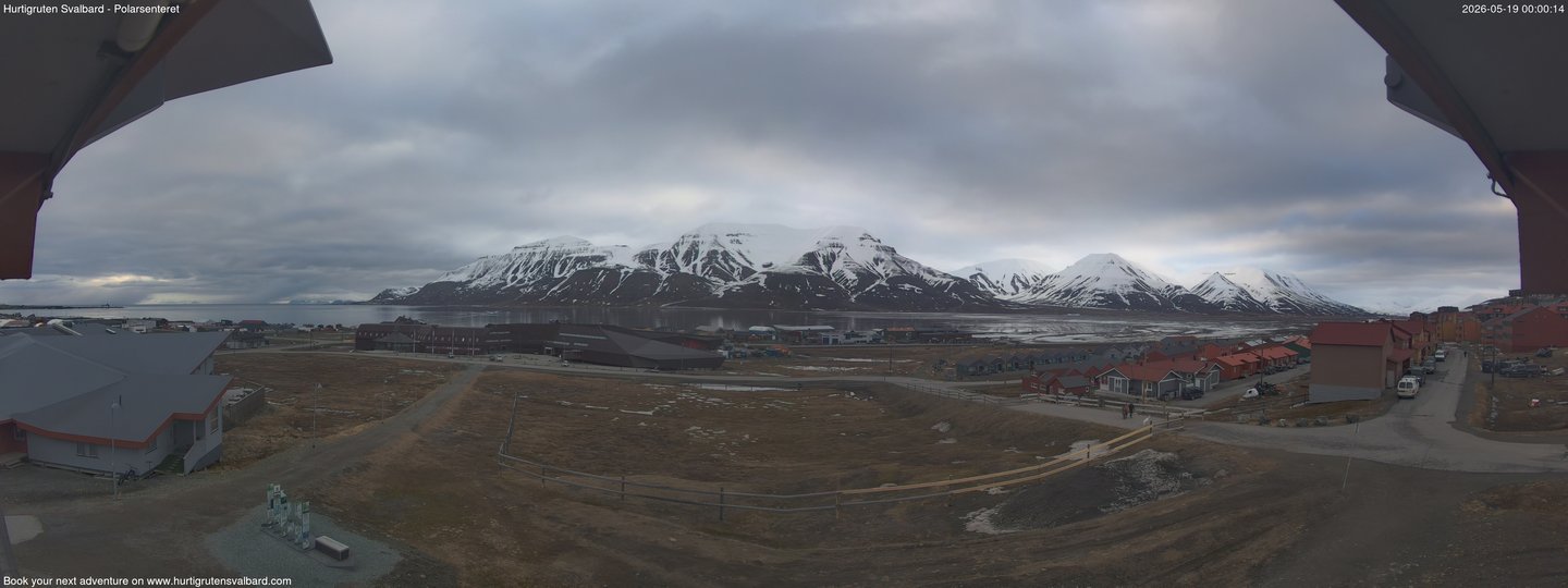 time-lapse frame, Hurtigruten Svalbard - Hiorthfjellet webcam