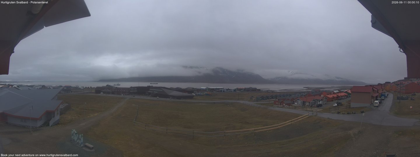 time-lapse frame, Hurtigruten Svalbard - Hiorthfjellet webcam