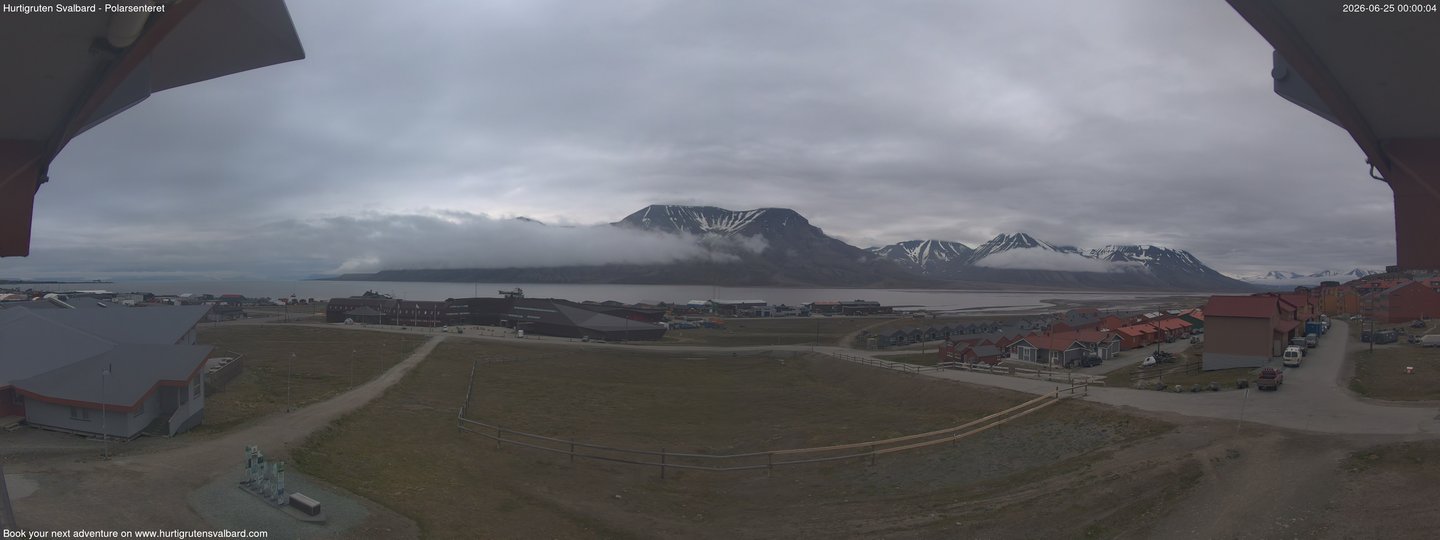 time-lapse frame, Hurtigruten Svalbard - Hiorthfjellet webcam