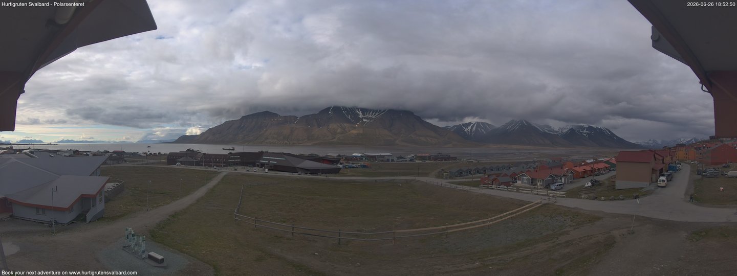 time-lapse frame, Hurtigruten Svalbard - Hiorthfjellet webcam