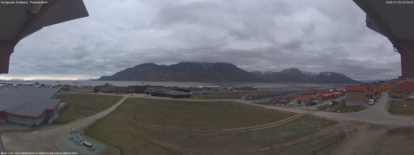 time-lapse frame, Hurtigruten Svalbard - Hiorthfjellet webcam
