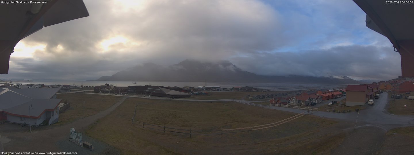 time-lapse frame, Hurtigruten Svalbard - Hiorthfjellet webcam