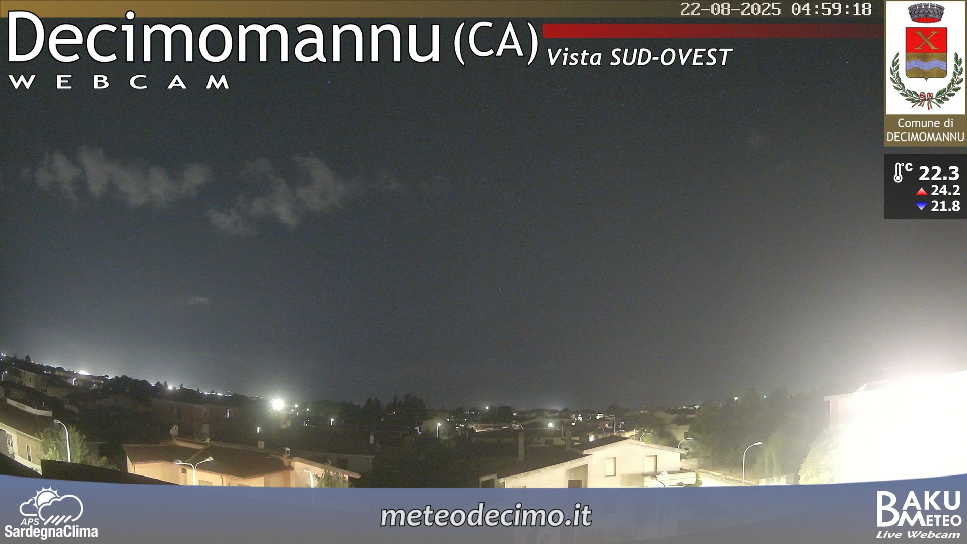 time-lapse frame, Decimomannu webcam