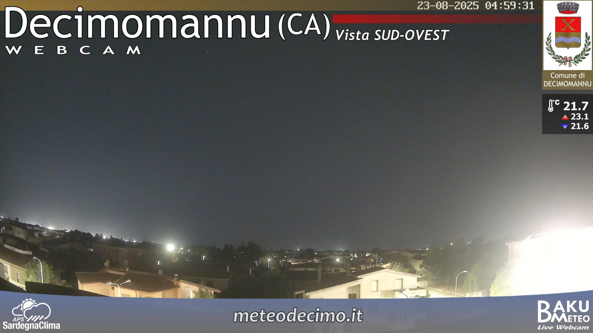 time-lapse frame, Decimomannu webcam