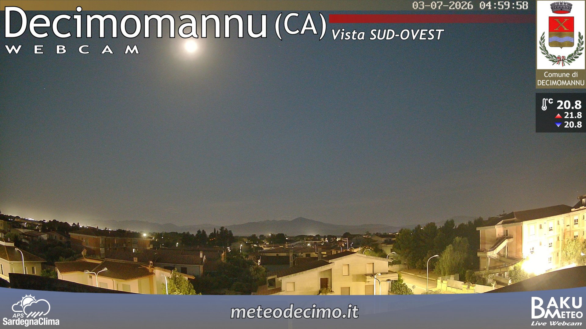 time-lapse frame, Decimomannu webcam
