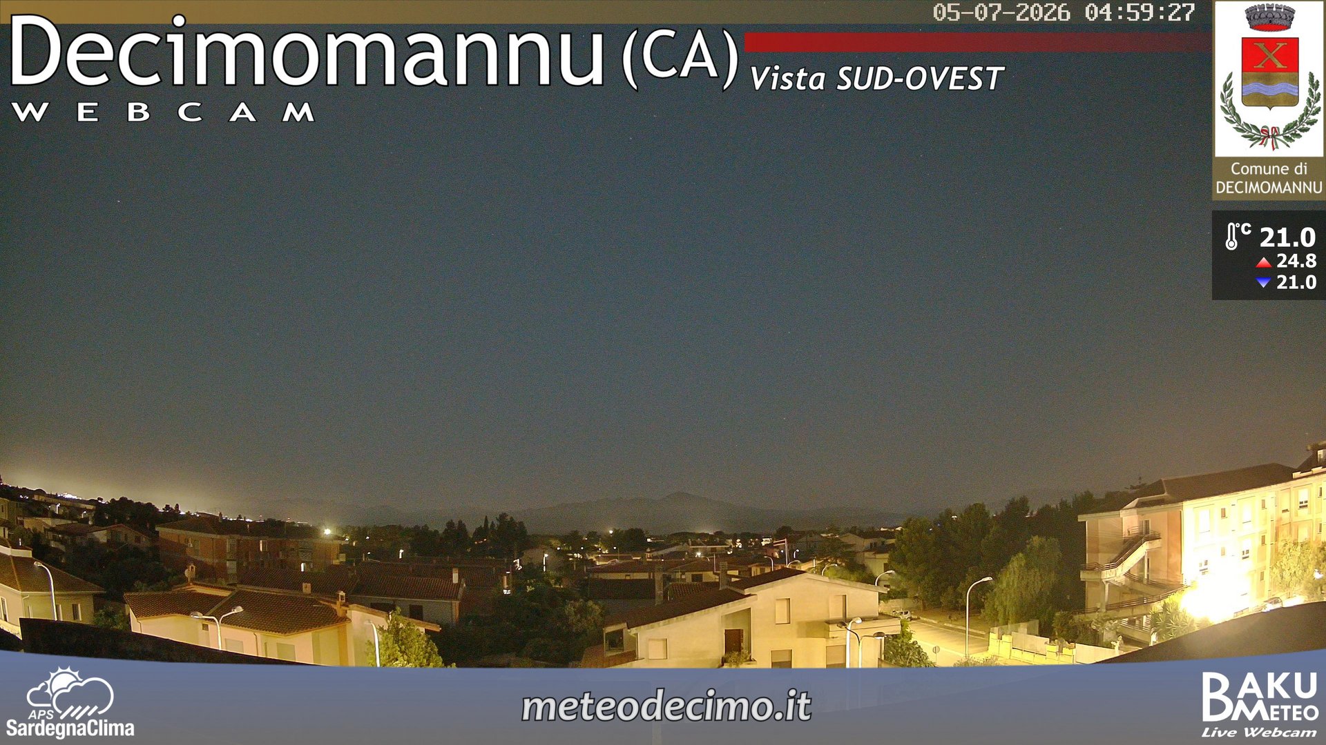 time-lapse frame, Decimomannu webcam