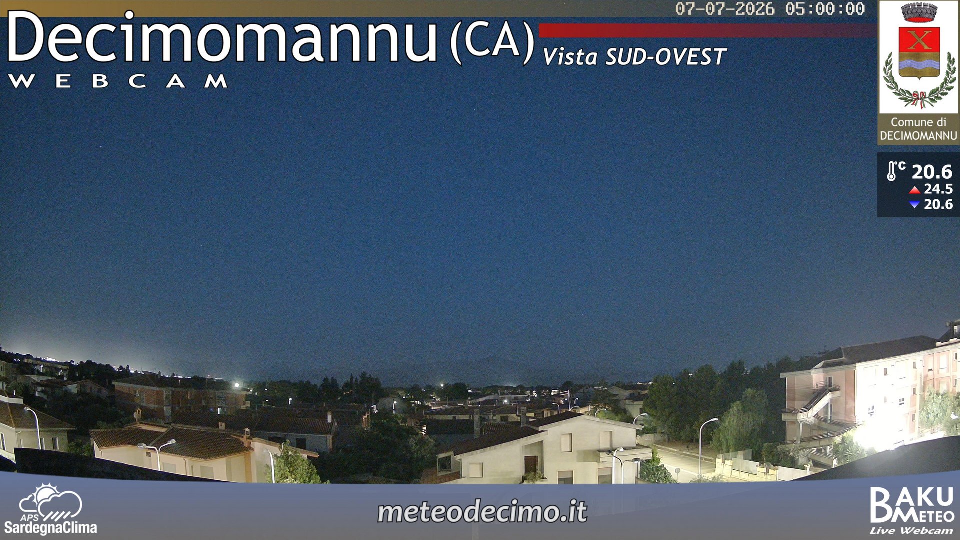 time-lapse frame, Decimomannu webcam