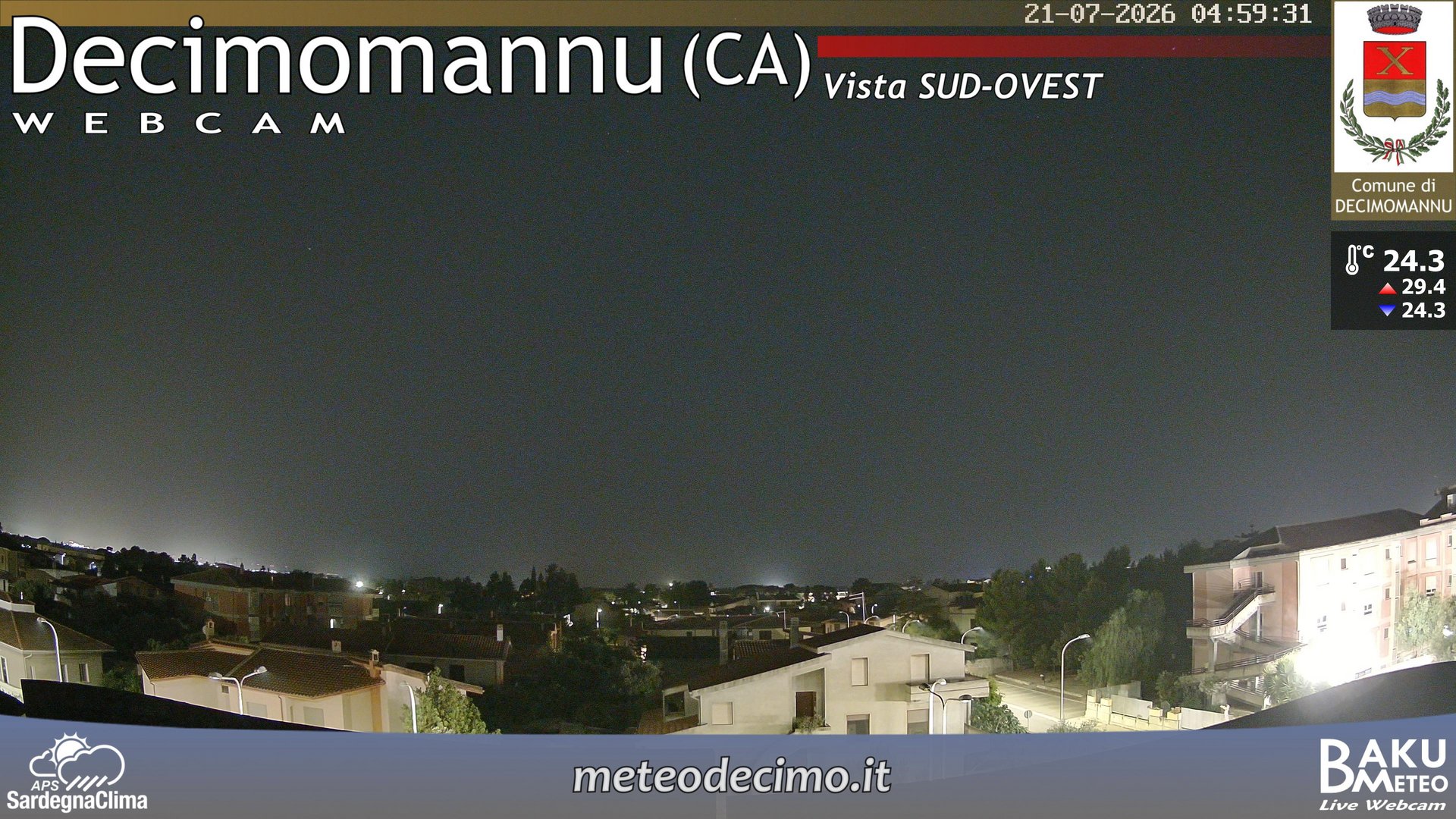 time-lapse frame, Decimomannu webcam