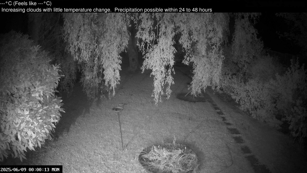 time-lapse frame, Wembury, Devon. Garden Cam webcam