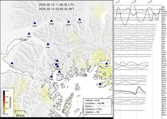 view from Barry Arm seismic energy on 2025-05-10