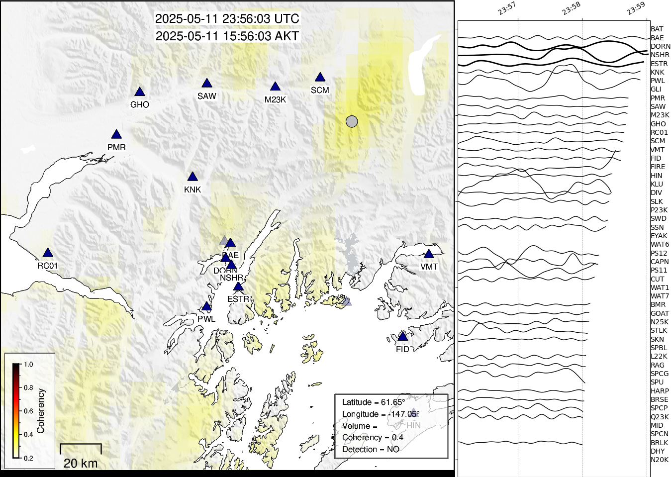 time-lapse frame, Barry Arm seismic energy webcam